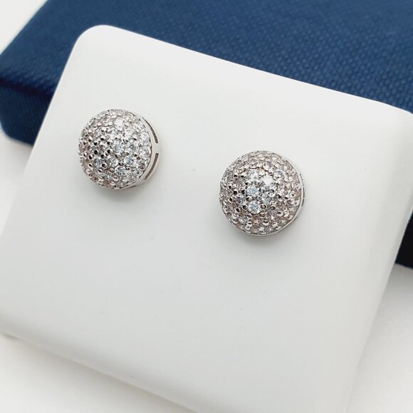 "925 Sterling Silver Plated CZ Earrings, EVBRS469 - Picture 1 of 10